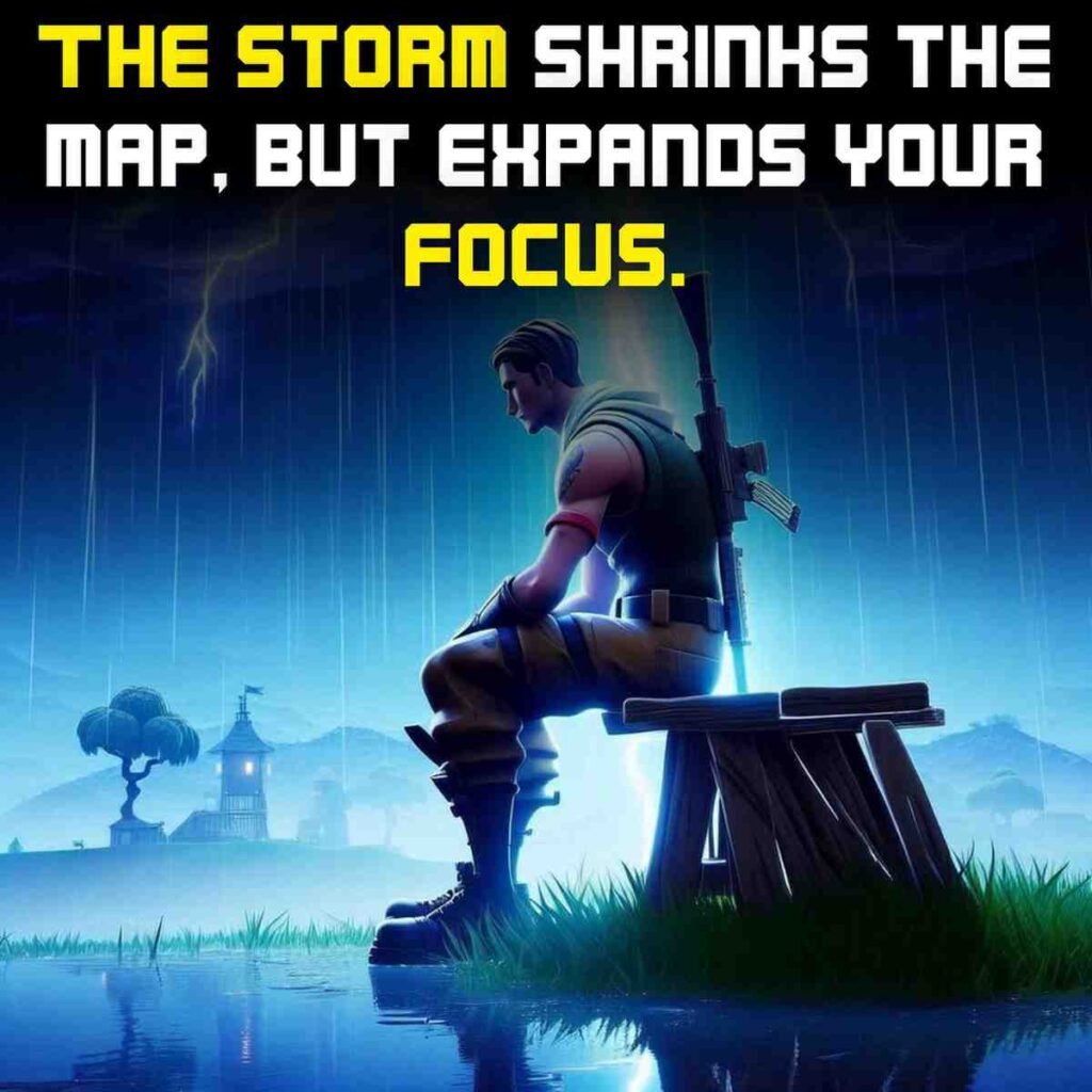 A Fortnite quote about the storm
