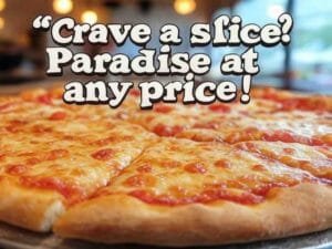 An image with rhyming food slogan