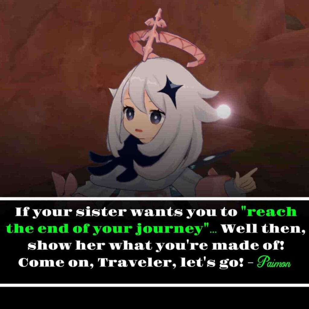 Paimon quotes the traveler
