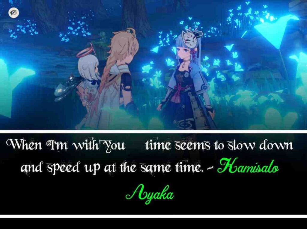 Kamisato Ayaka quotes about the traveler