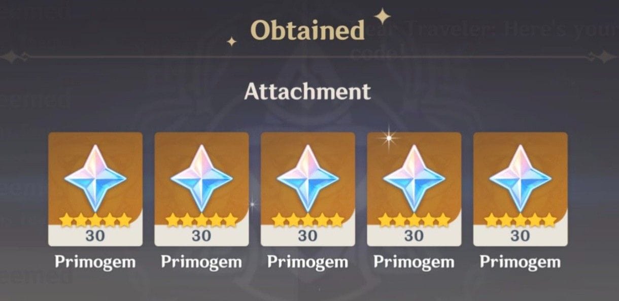 Genshin Redeem codes for today,