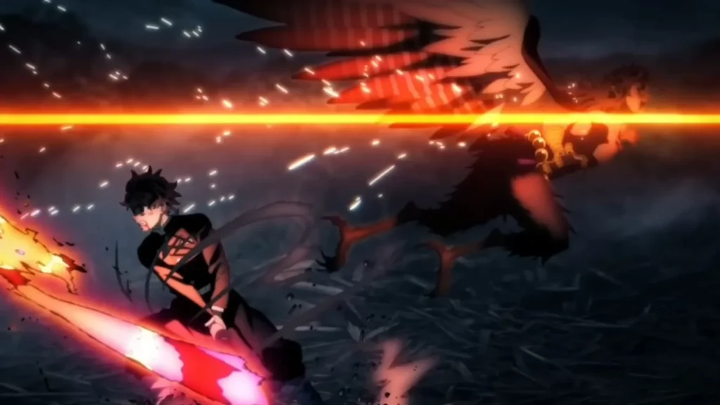 Tanjiro from Demon Slayer fighting