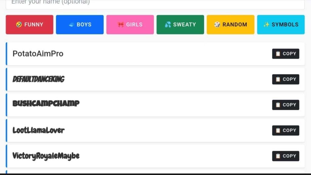 tryhard fortnite names generator