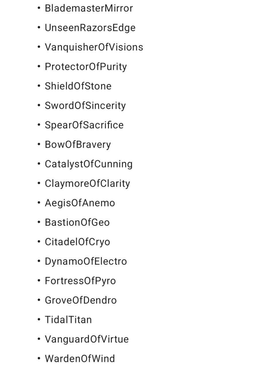 Genshin Impact username ideas
